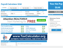 Tablet Screenshot of payrollcalculator.net